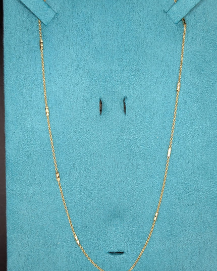 14K Gold Stylish Tube Chain Necklace