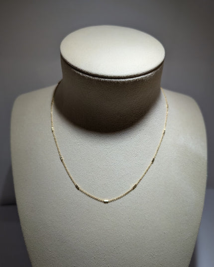 14K Gold Stylish Tube Chain Necklace