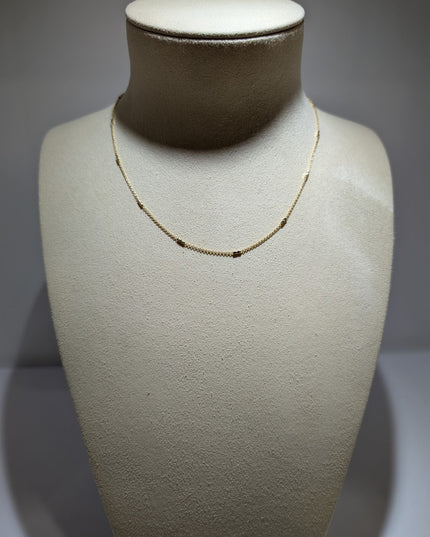 14K Gold Stylish Tube Chain Necklace