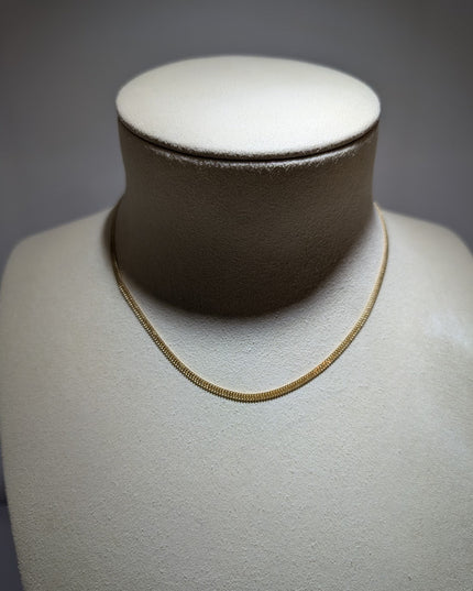 14K Gold Stylish Turkish Herringbone Chain Necklace