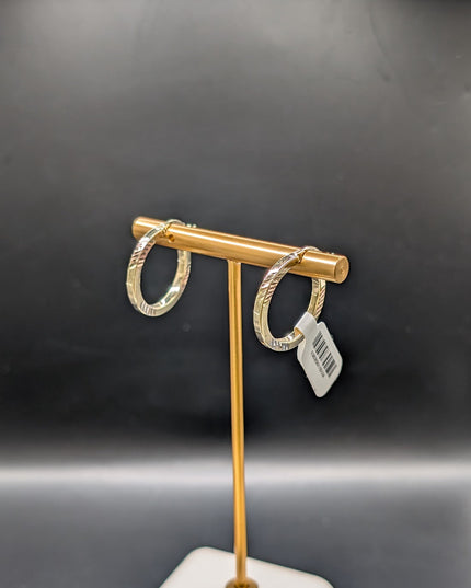 14K Gold Tri Color Small Hoop Earrings