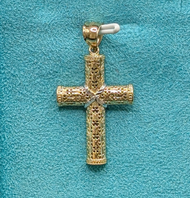 14K Gold Religious Cross Pendent