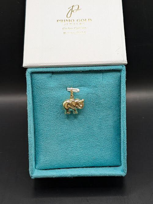 14K Gold Elephant Pendent