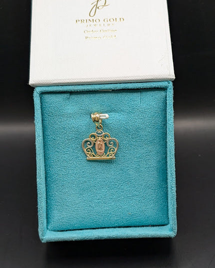 14K Gold Princess Crown with Saint Mary Pendent