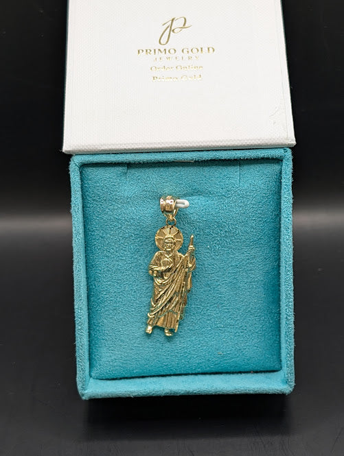 14K Gold Saint Judas All Gold Pendant