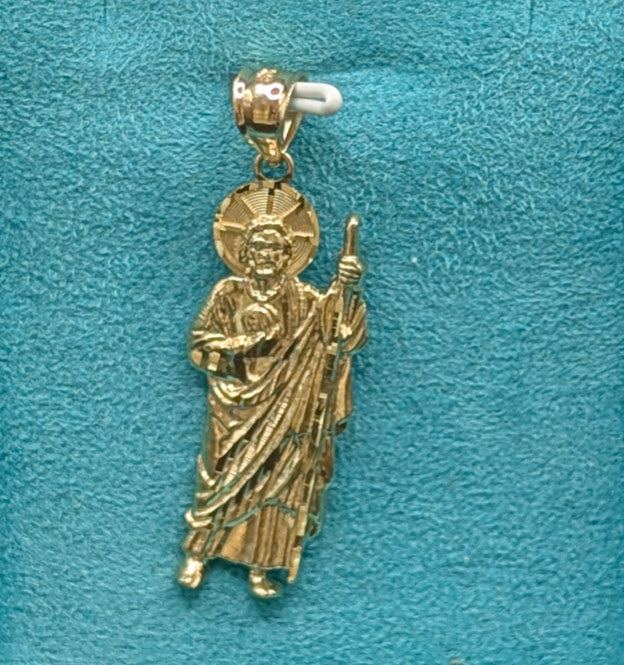 14K Gold Saint Judas All Gold Pendant