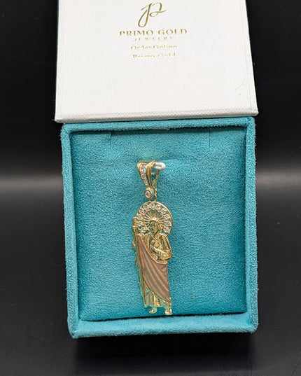 14K Gold Saint Judas 2-Tone Pendant