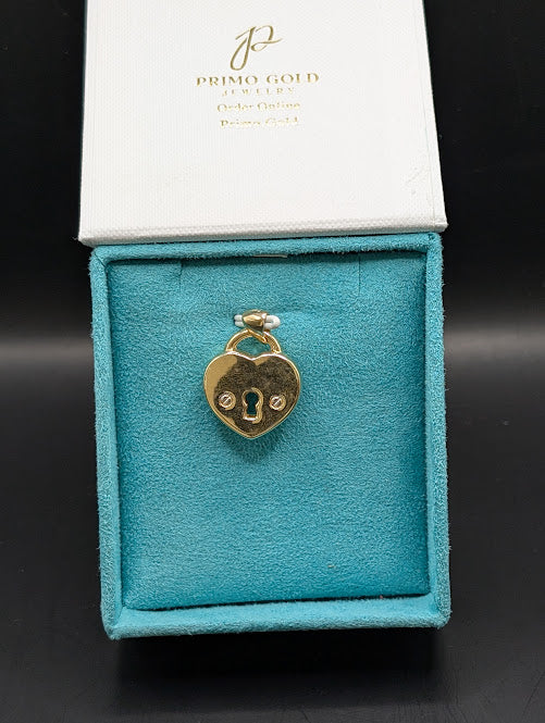 14K Gold Heart Locket Pendant