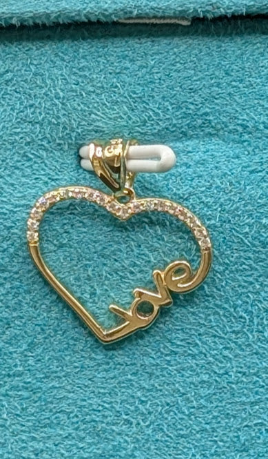 14K Gold Light Heart Love Pendant