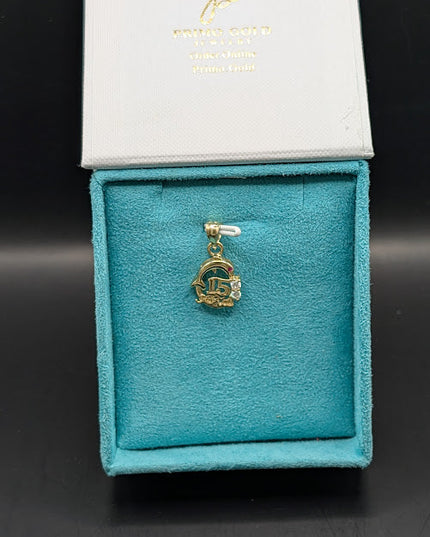 14K Gold Dolphin 15 Pendant