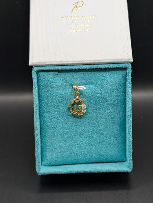 14K Gold Dolphin 15 Pendant