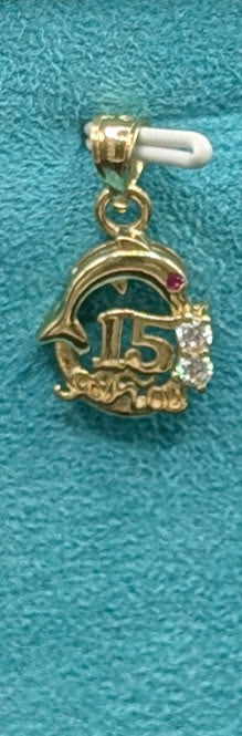 14K Gold Dolphin 15 Pendant