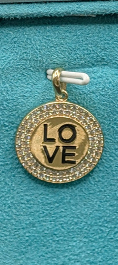 14K Gold Love Pendant Iced Out