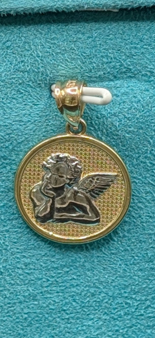 14K Gold Cherub Angel Pendant