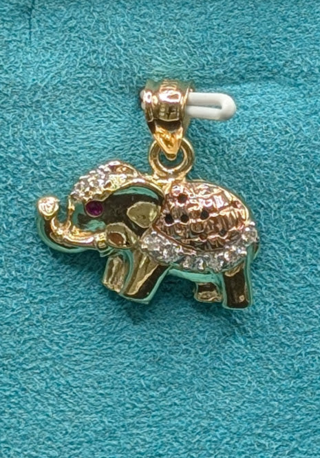 14K Gold Elephant Pendant