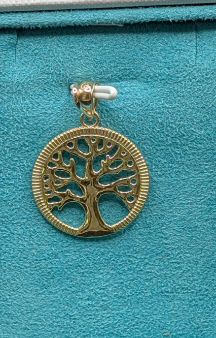 14K Gold Tree Pendant