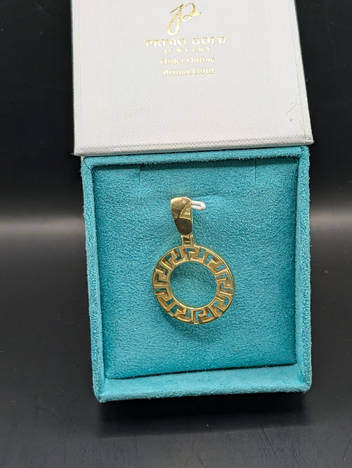 14K Gold Azteca Symbol Pendant
