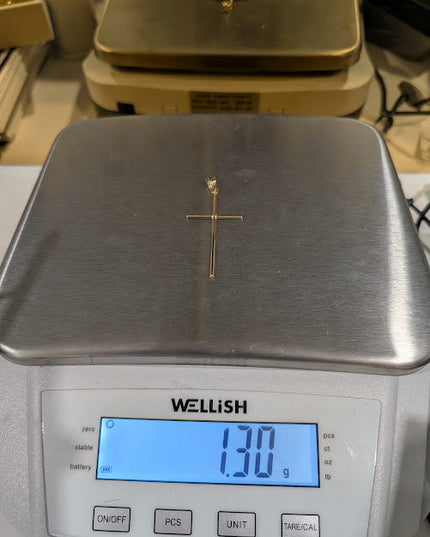 14K Gold Religious Classic Skinny Cross Pendent