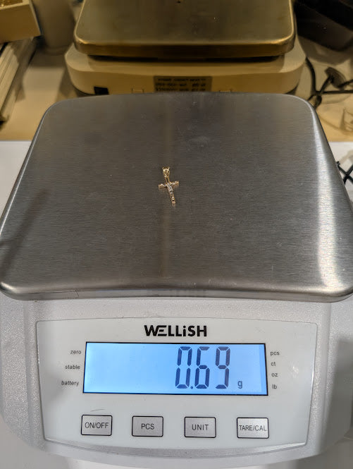 14K Gold Religious 2 Tone Small Crucifix Pendent