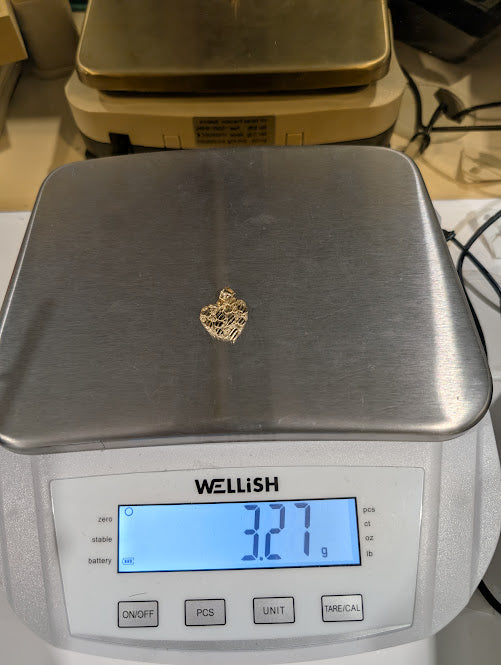 14K Gold Nugget Heart Pendant