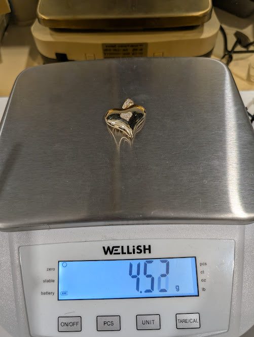14K Gold Bubble Heart Pendant