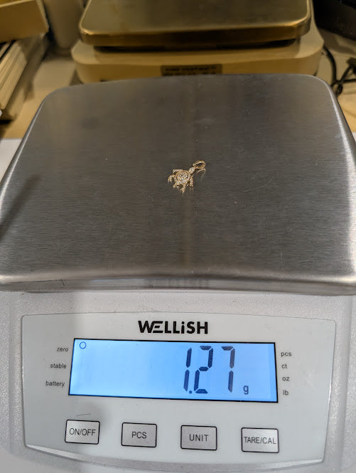 14K Gold Iced Out Turtle Mini Pendant