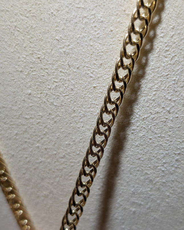 14K Gold Double Layered Cuban Link Chain 4mm