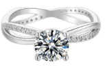 Infinity Round Diamond Engagement Ring