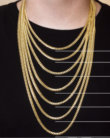 14K Gold Cubin Link Chain 7mm