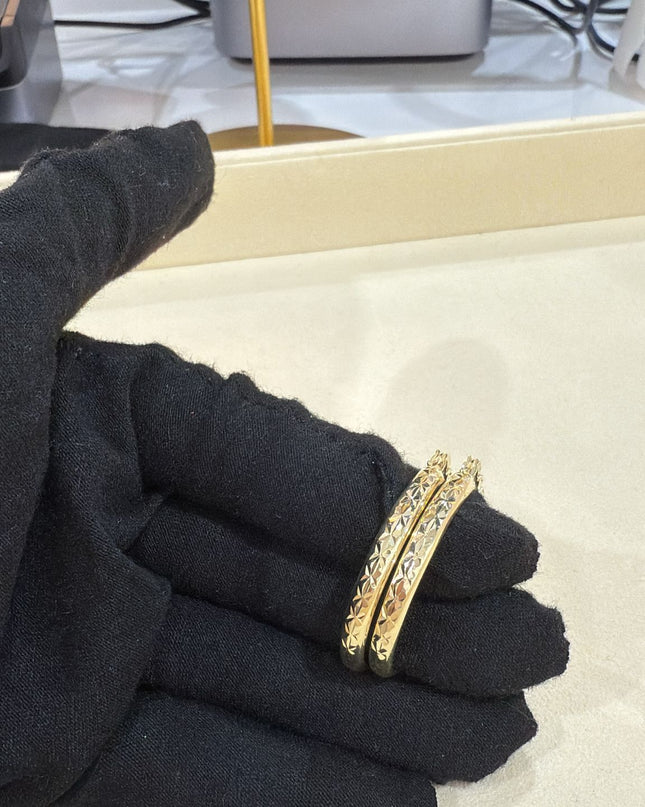 14K Gold Medium Hoop Earrings