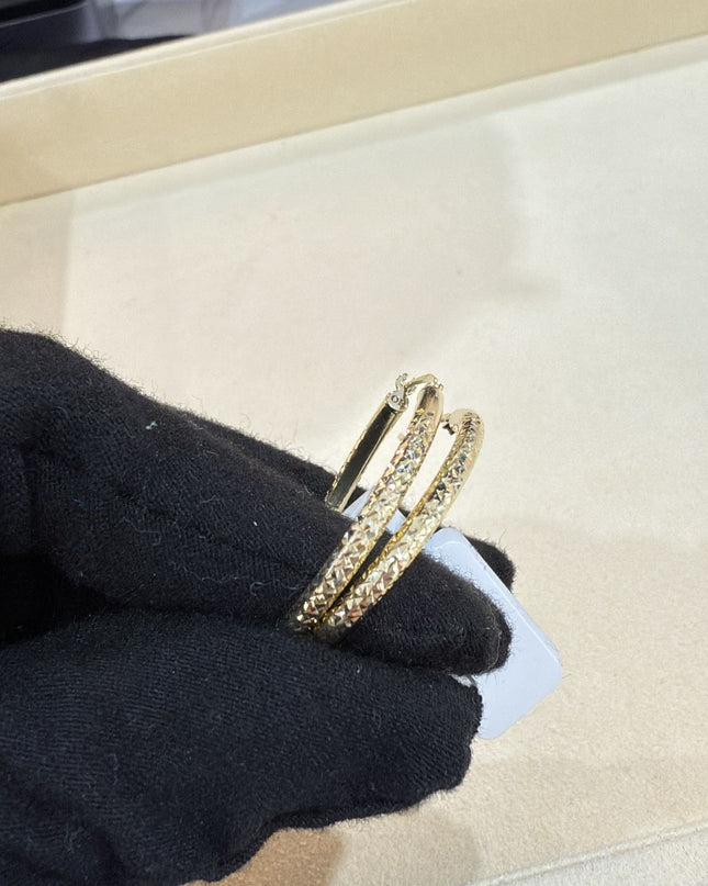 14K Gold Medium Hoop Earrings