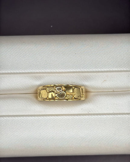 14K Gold Round Nugget Ring