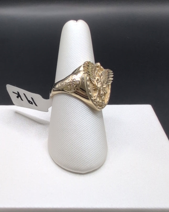 14K Gold Religious Angel Ring